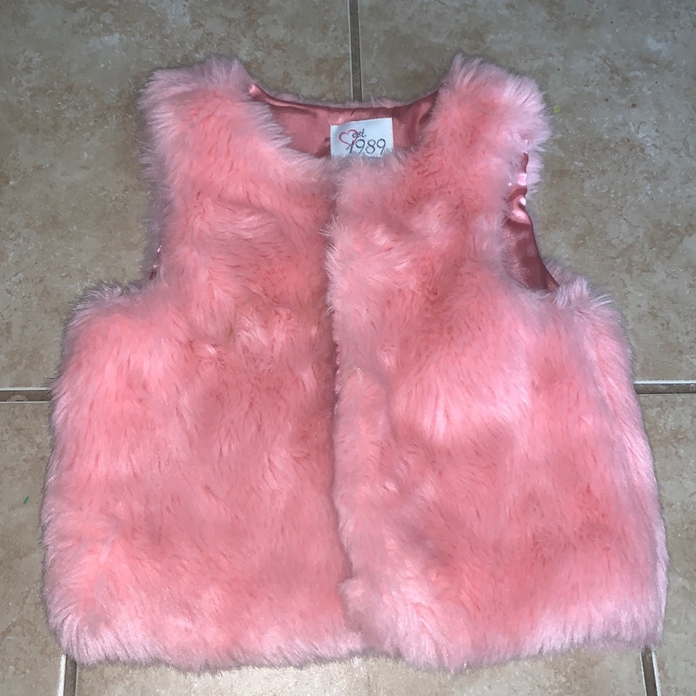 Girls Pink Fur Vest